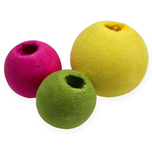 Floristik24 Cuentas de madera colores surtidos Ø8mm, Ø12mm 90g