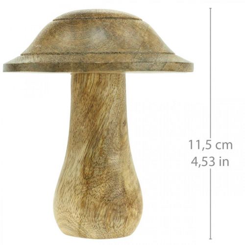 Artículo Seta de madera con ranuras decoración de madera seta mango madera natural 11,5ר10cm