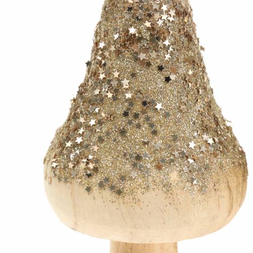 Floristik24 Seta de madera con purpurina Al 17cm 2ud