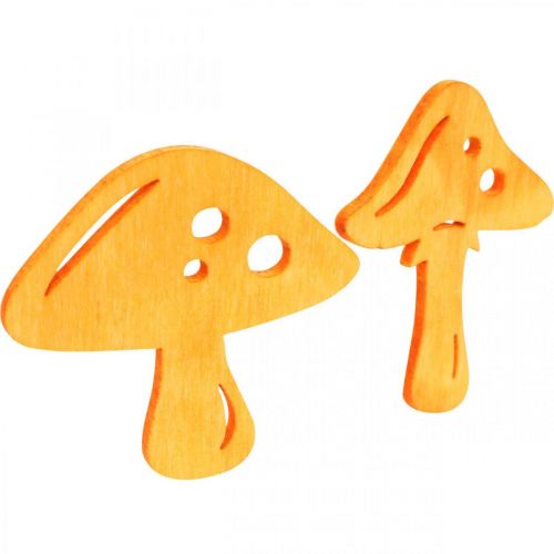 Artículo Setas decorativas dispersas, decoración otoñal, setas de la suerte para decorar naranja, amarillo, verde, rosa Al 3,5/4 cm A 4/3 cm 72 piezas