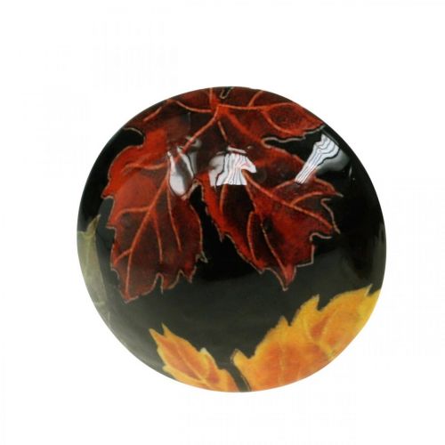 Floristik24 Decoración de mesa de hojas de otoño de setas de madera negro, multicolor Ø10cm H15cm