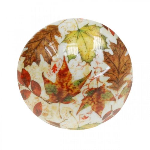 Artículo Decoración de setas de madera hojas de otoño blanco, decoración de mesa de setas de colores Ø10cm H15cm