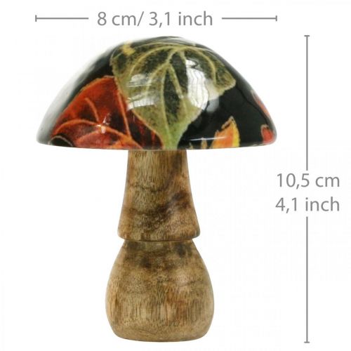 Floristik24 Hojas de hongo de madera decoración de otoño hongo madera de mango negro, colorido Ø8cm H10.5cm