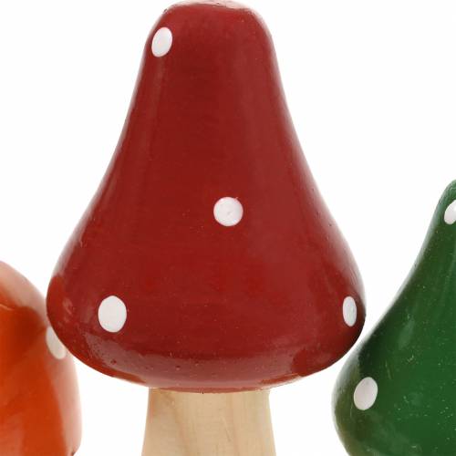 Floristik24 Conjunto decorativo de agárico de mosca naranja, verde, rojo 10/12 / 14,8cm