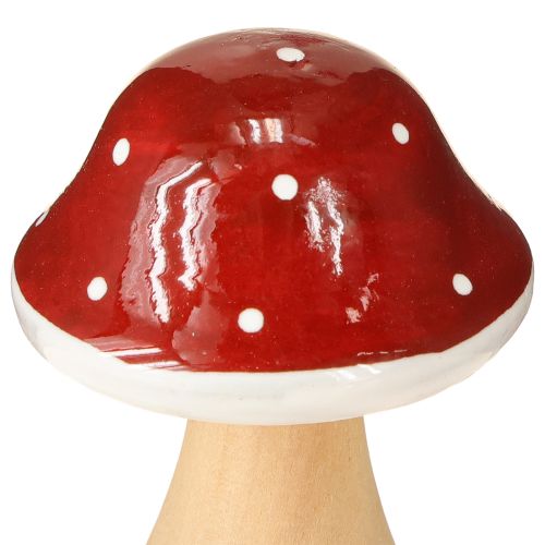 Floristik24 Setas de madera, decoración, madera, FSC, marrón rojizo, H6,5/7 cm, 4 piezas