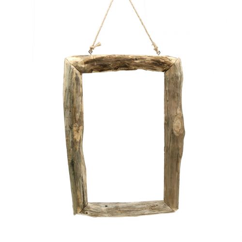 Floristik24 Marco de madera natural para colgar 59cm x 42cm