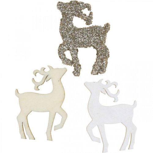 Floristik24 Decoración dispersa Navidad ciervos decoración de madera 4cm 72 piezas