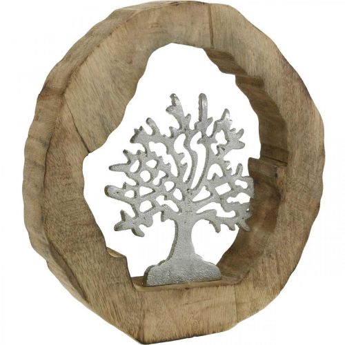 Artículo Deco escultura árbol en aro de madera decoración de mesa para colocar 22×21×4cm