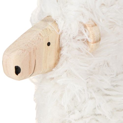 Artículo Oveja de madera Decoración de Pascua Oveja Blanca Natural 30x4.5x36.5cm
