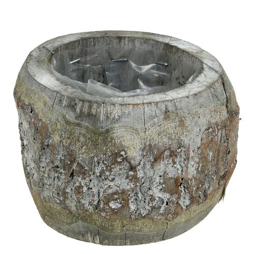 Macetero de madera para plantar Blanco lavado Ø14cm