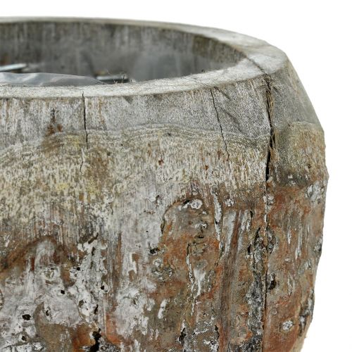 Floristik24 Macetero de madera para plantar Blanco lavado Ø14cm