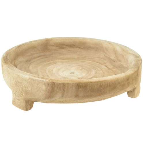 Floristik24 Cuenco decorativo de madera con patas cuenco de madera Paulownia Ø36cm