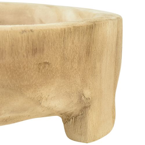 Floristik24 Cuenco decorativo de madera con patas cuenco de madera Paulownia Ø36cm