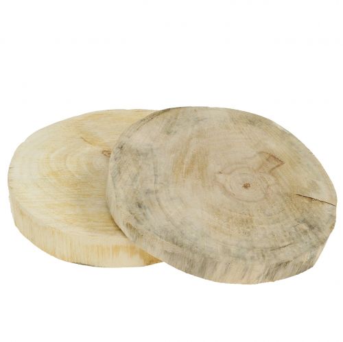 Floristik24 Discos de madera natural Ø15cm 2pcs