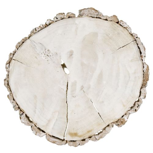 Floristik24 Disco de madera blanco lavado 13cm - 15cm 2pcs