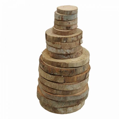 Floristik24 Discos de madera 3,5cm - 9cm natural 300g
