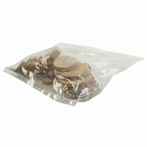 Floristik24 Discos de madera 3,5cm - 9cm natural 300g