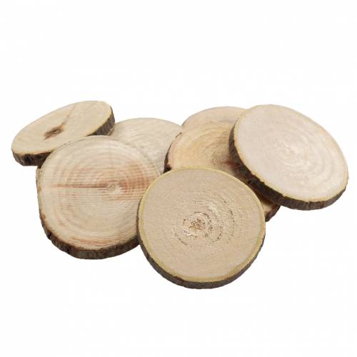 Floristik24 Discos de madera redondos naturales Ø3,5–5cm 400g en red