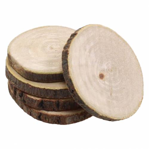 Floristik24 Discos de madera redondos naturales Ø3,5–5cm 400g en red