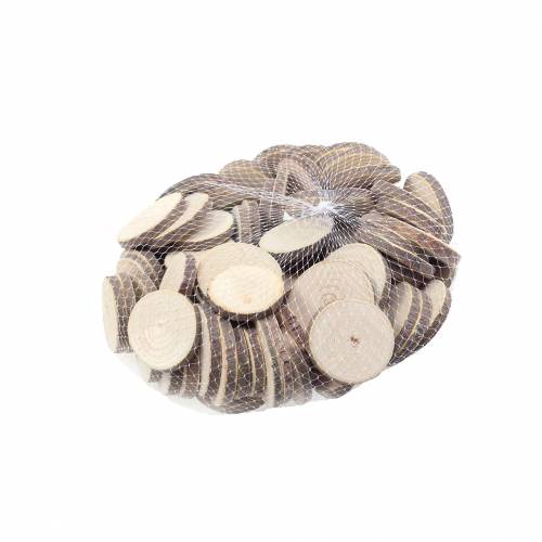 Floristik24 Discos de madera redondos naturales Ø3,5–5cm 400g en red