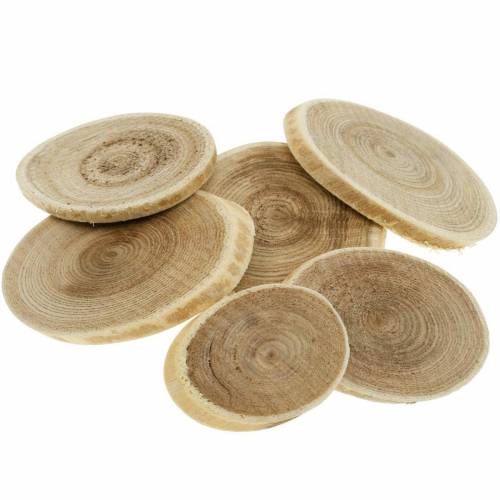 Floristik24 Discos de madera decorativos disco natural ovalado Ø4-7cm decoración de madera 400g