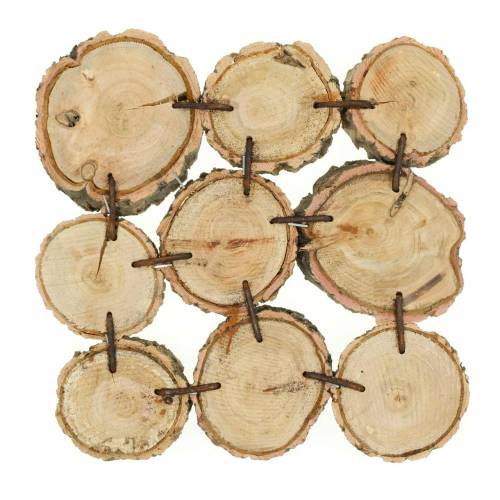 Floristik24 Posavasos decorativo, rodajas de madera, natural 22 × 22cm