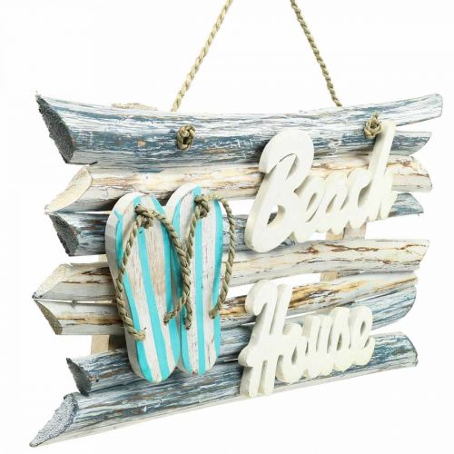 Floristik24 Letrero de madera “Beach House” decoración colgante marítima 46×5×27cm