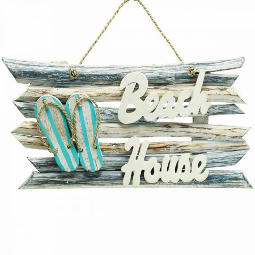 Floristik24 Letrero de madera “Beach House” decoración colgante marítima 46×5×27cm
