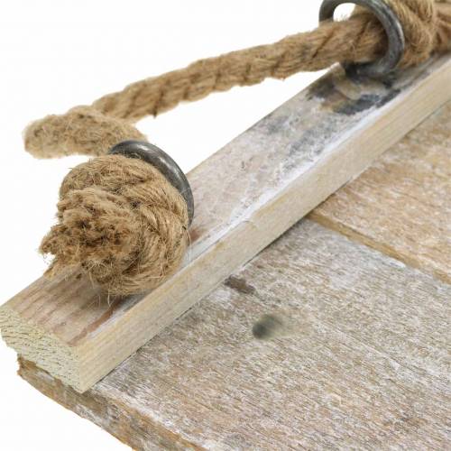 Floristik24 Bandeja de madera con asas de cuerda 35cm x 20cm H15cm