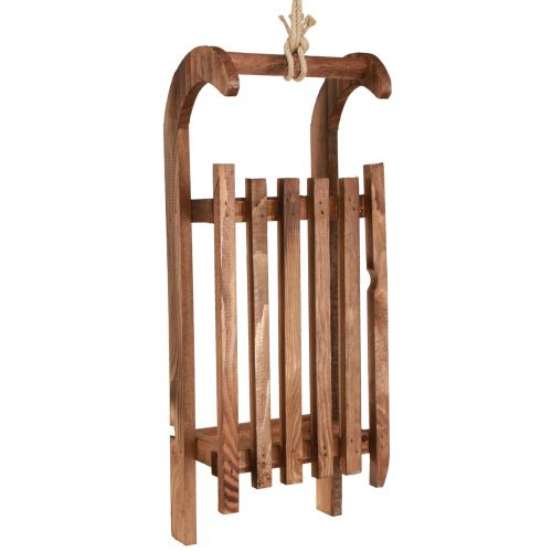 Decoración de trineo de madera decoración de invierno madera en marrón 49,5 cm