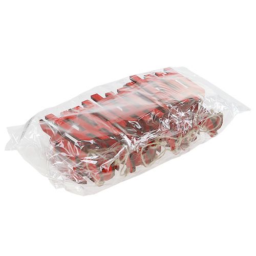 Floristik24 Trineo de madera para colgar rojo 15cm 6pcs