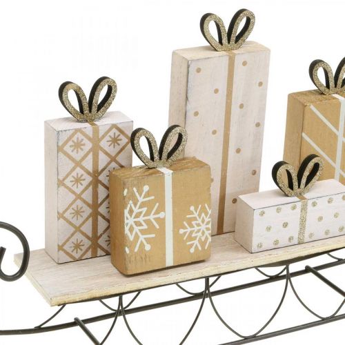 Trineo con regalos, Adviento, adornos navideños L37.5cm H23cm