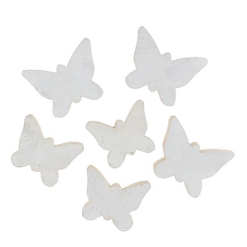 Floristik24 Mariposa de madera blanca 2,8 cm - 3,3 cm 28 piezas