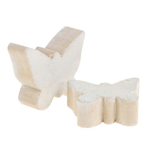 Artículo Mariposa de madera blanca 2,8 cm - 3,3 cm 28 piezas