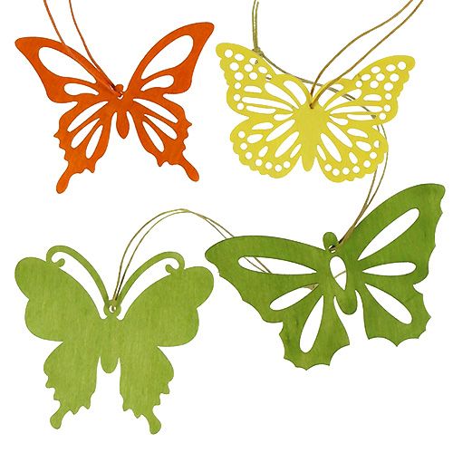 Floristik24 Mariposas de madera para colgar 8cm - 10cm 24pcs