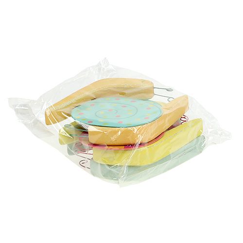 Floristik24 Caracol de madera 10,5 x 9cm colorido 6pcs