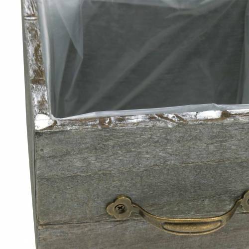 Artículo Jardinera cajón de madera gris lavado 15×15cm/12×12cm set de 2