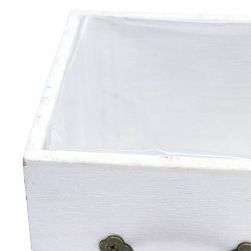 Artículo Macetero de madera cajón blanco 15x15/12x12cm juego de 2