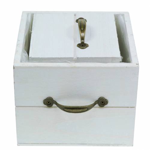 Artículo Macetero de madera cajón blanco 15x15/12x12cm juego de 2