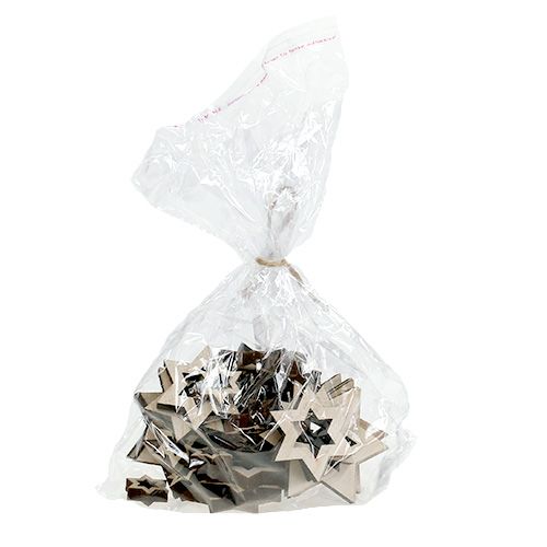 Floristik24 Mezcla de estrellas de madera 2,5cm - 7cm blanqueado 35p