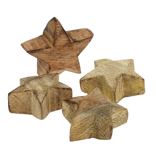 Floristik24 Madera estrella estrella 5cm - 6cm en caja 12pcs