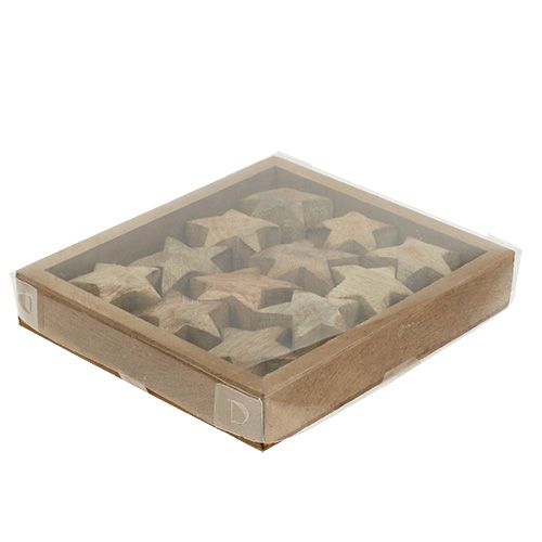 Floristik24 Madera estrella estrella 5cm - 6cm en caja 12pcs