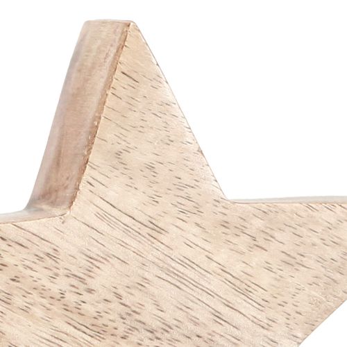 Floristik24 Estrella de madera estrella natural decoración de mesa de madera de mango Ø10cm 3 piezas