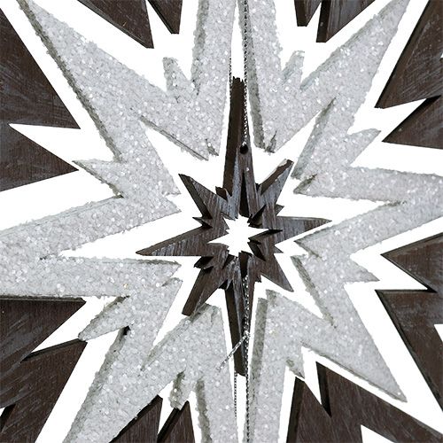 Artículo Estrella de madera para colgar Gris, blanco 48cm x 40cm