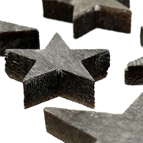 Artículo Estrella de madera para esparcir gris 2,7-5cm 72 uds.