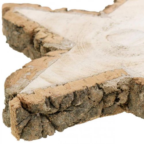 Floristik24 Bandeja de rodaja de árbol, Navidad, estrella de decoración de madera, madera natural Ø20cm