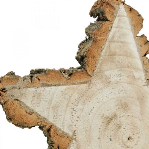 Floristik24 Disco de árbol, bandeja para velas estrella, decoración de adviento, bandeja decorativa de madera natural Ø23cm