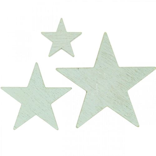 Estrellas de madera chispas decorativas Christmas Mint 3/5/7cm 29p