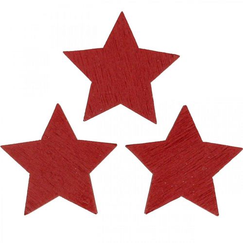 Estrellas de madera chispas rojas Estrellas de Navidad 3cm 72pcs