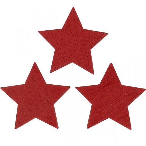 Floristik24 Estrellas de madera rojas decoración dispersa estrellas navideñas 3cm 72 piezas